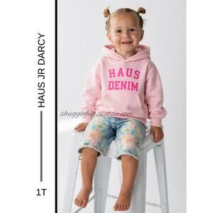 MSRP: $64.99 | ✨Haus Kids Darcy Floral Denim Shorts – Size 1T | Embroidered✨